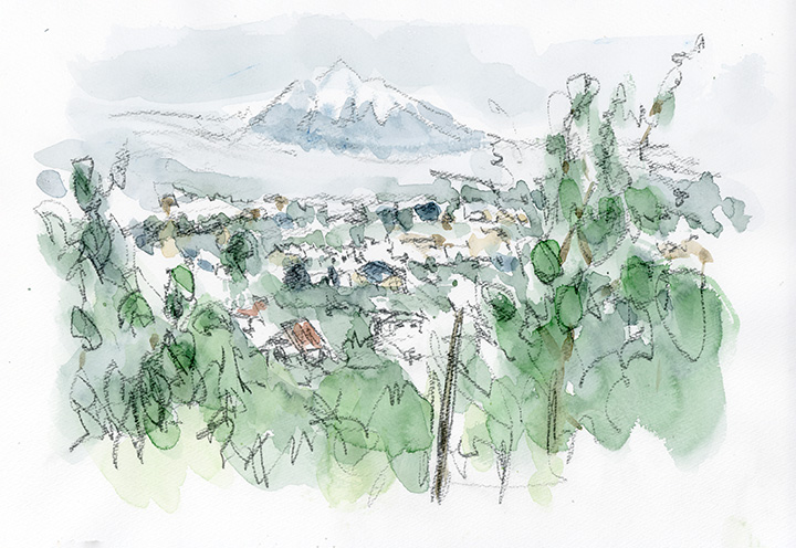 足元を隠す「岩木山」。この日の眺めは何とも言えぬ眺め。