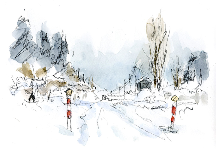 新年を迎え一気に雪国となった津軽。(弘前・原ケ平周辺)